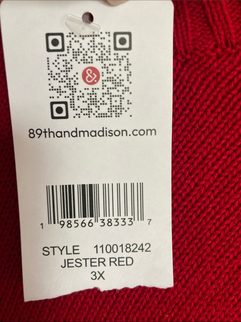 89th & Madison jester red sweater 3X - Picture 13 of 17